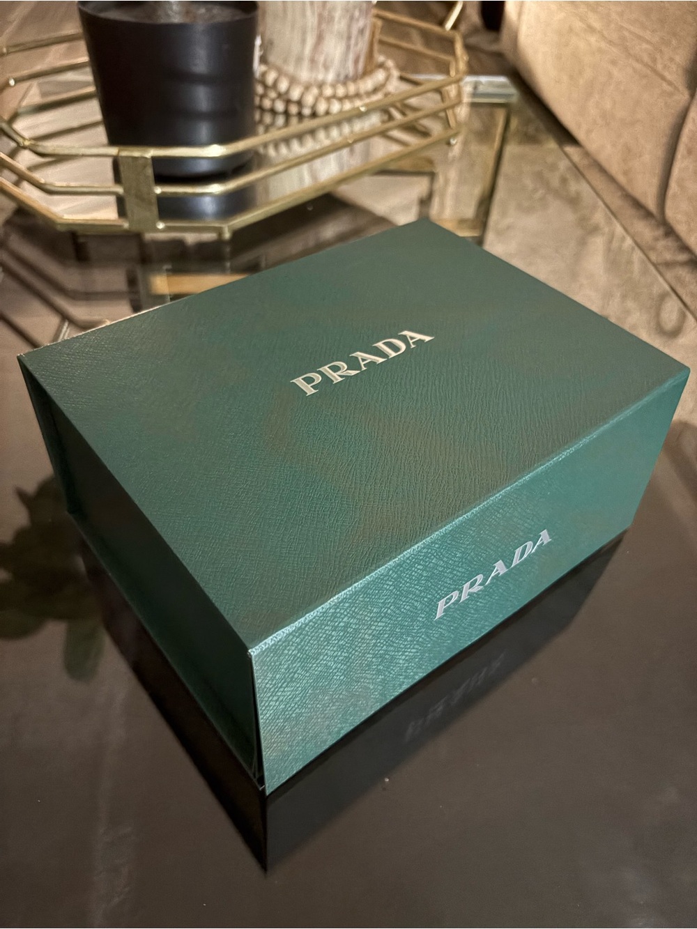 Prada Green Luxury Magnetic Folding Gift Storage Box Empty